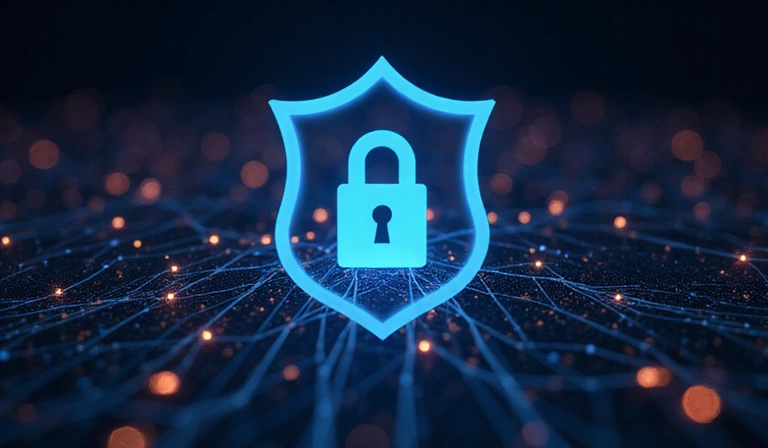 Ilustración de seguridad de datos y privacidad en línea.