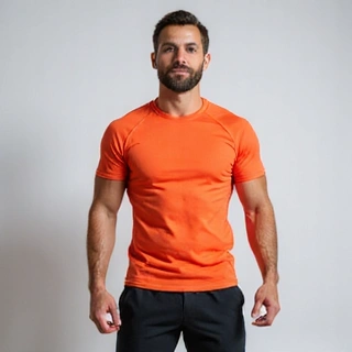 Hombre en ropa deportiva, con aspecto fuerte y saludable, sin texto.