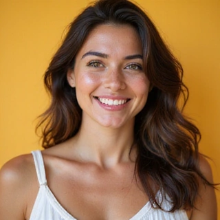 Mujer joven con aspecto radiante y saludable, sin texto.